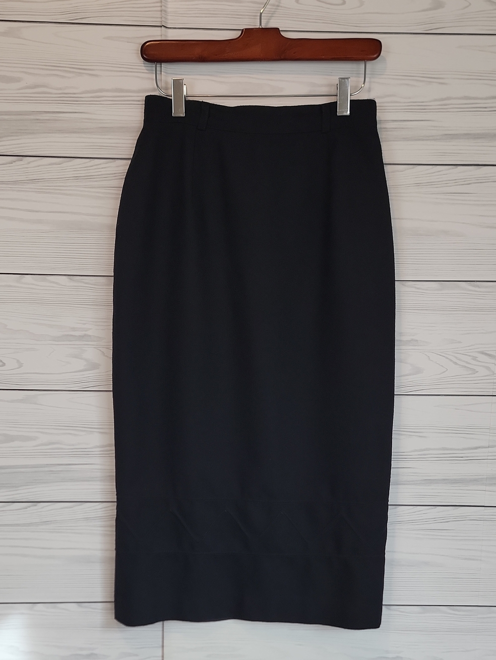 Jennifer Moore Black Pencil Skirt - Vintage Wool In Black Womens Size S